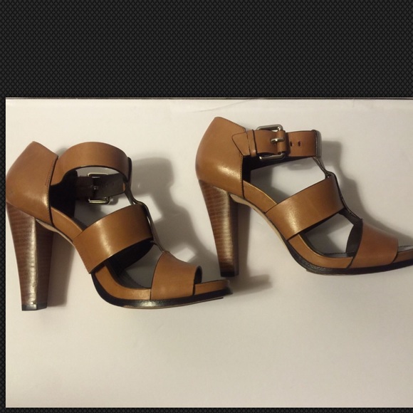 Theory Brown T- strap Platform sandal heels 9.5 - Picture 1 of 5